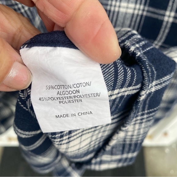 Molokai men’s XL hooded long sleeve button-up flannel shirt black & white plaid - Picture 8 of 8